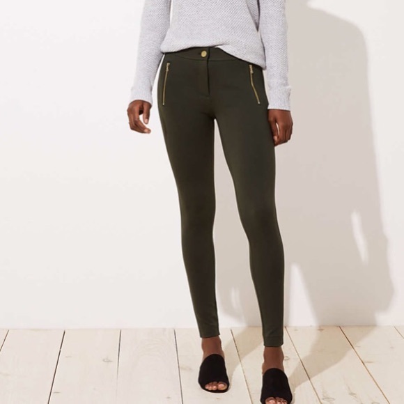 NWT Loft Olive Green & Black dress leggings - Picture 7 of 8